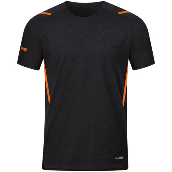 Afbeeldingen van T-shirts Challenge zwart gemeleerd/fluo oranje